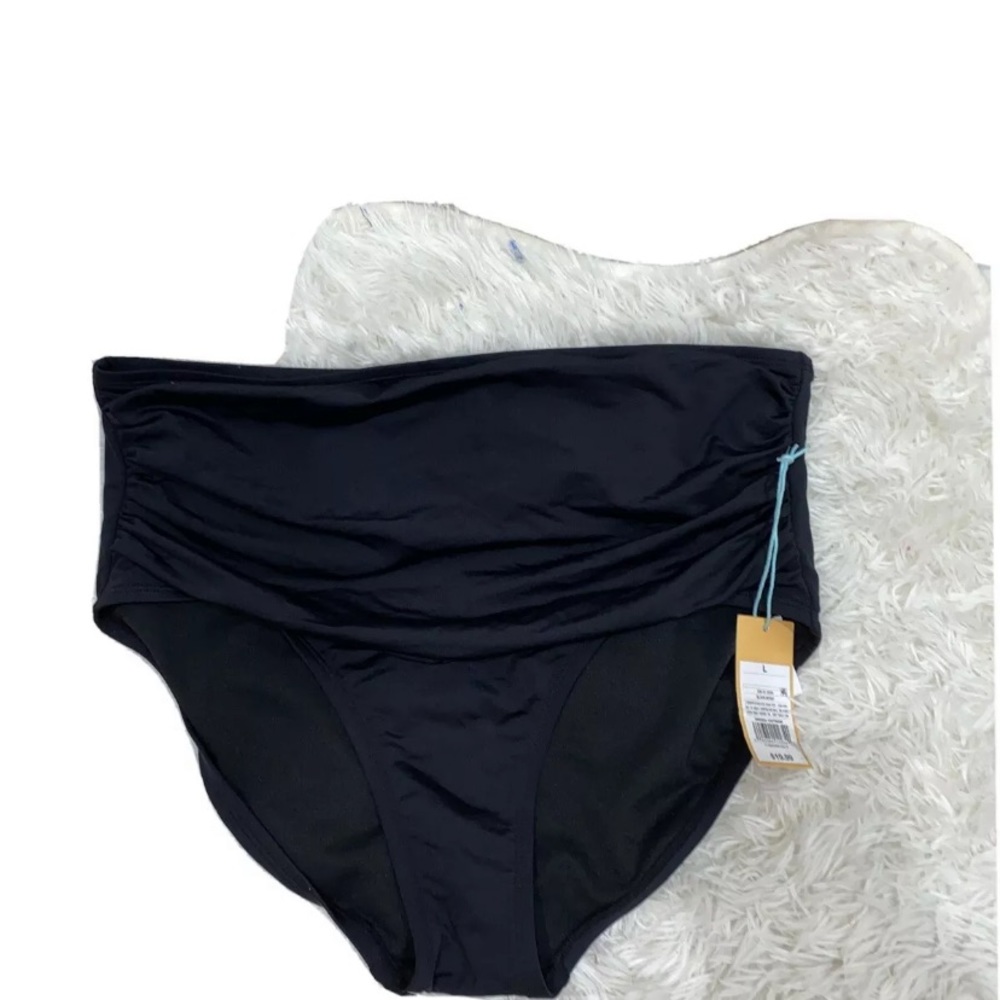 Kona Sol SZ L Solid Black swim Bottom High waist